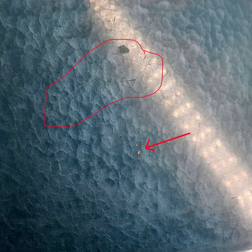 Vintage Mid Century Kyes Moire’ Glaze Brass and Enamel Teal Blue Tray 1960s 18" - Picture 2 of 5